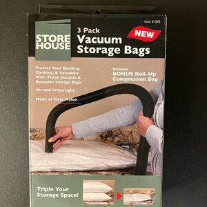 STOREHOUSE 3-Pack Vacuum Storage Bags. Triple Your Storage Space. 3 Pack. New